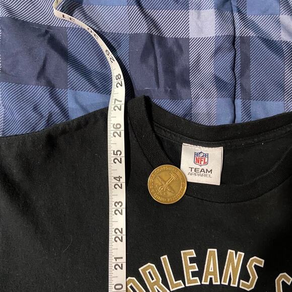 No size tag nfl team apparel new orleans saints helmet graphic tee - Picture 7 of 7